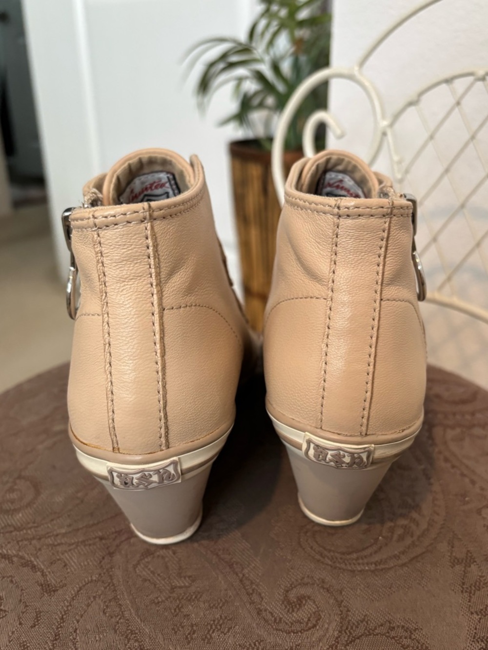 Ash Gin Bis Limited Edition Leather Wedge Sneakers In Clay. Sz 35/5. View 6
